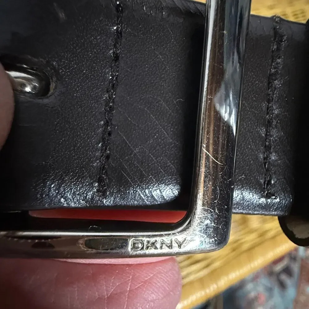 DKNY Italian Leather Men's Belt Black Small